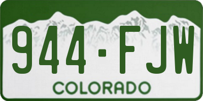 CO license plate 944FJW