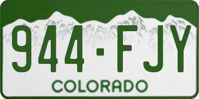 CO license plate 944FJY