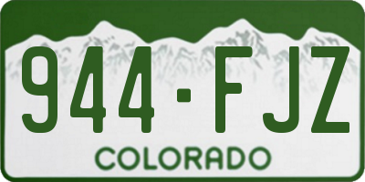 CO license plate 944FJZ