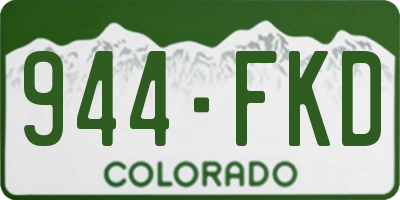 CO license plate 944FKD