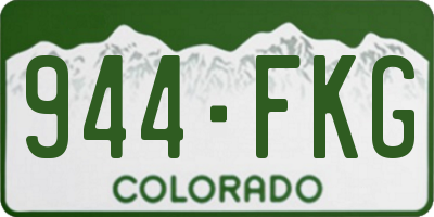 CO license plate 944FKG