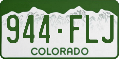 CO license plate 944FLJ