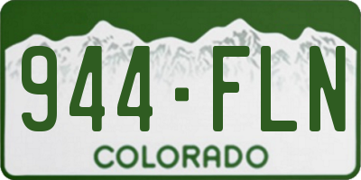 CO license plate 944FLN