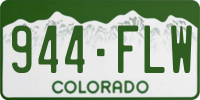 CO license plate 944FLW