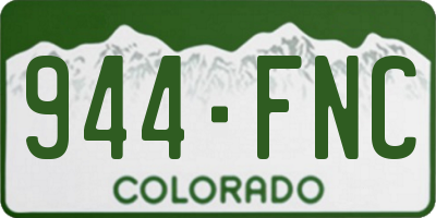 CO license plate 944FNC