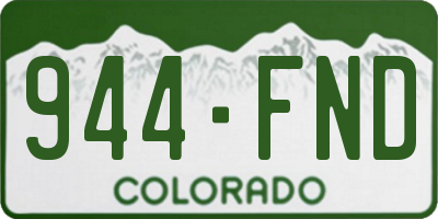 CO license plate 944FND