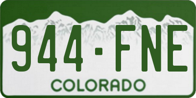 CO license plate 944FNE