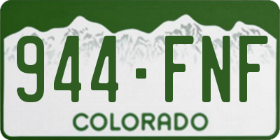 CO license plate 944FNF