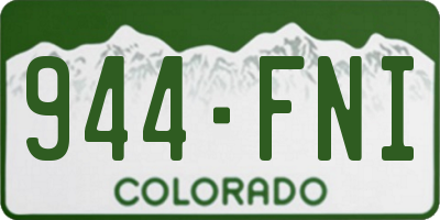 CO license plate 944FNI