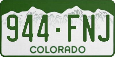 CO license plate 944FNJ