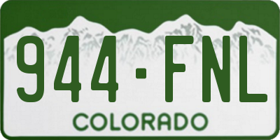 CO license plate 944FNL