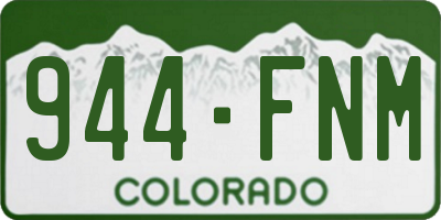 CO license plate 944FNM