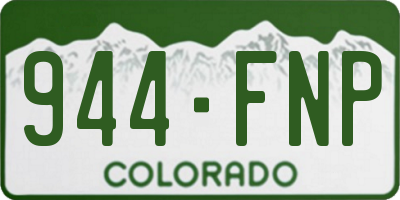 CO license plate 944FNP