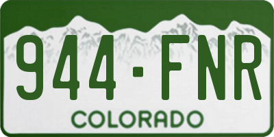 CO license plate 944FNR
