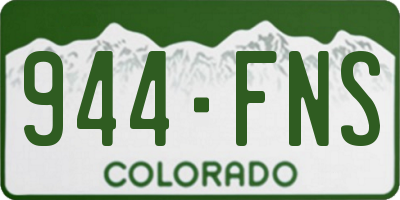 CO license plate 944FNS