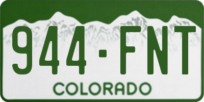CO license plate 944FNT