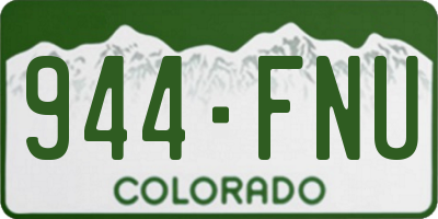 CO license plate 944FNU