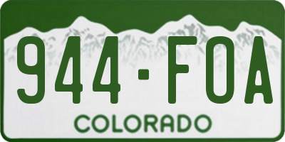 CO license plate 944FOA