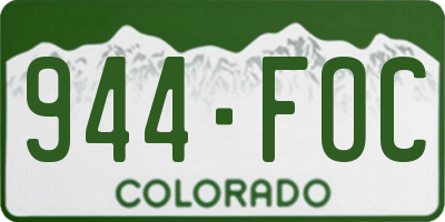 CO license plate 944FOC