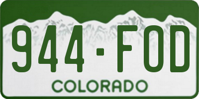 CO license plate 944FOD