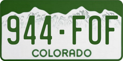 CO license plate 944FOF