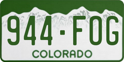 CO license plate 944FOG