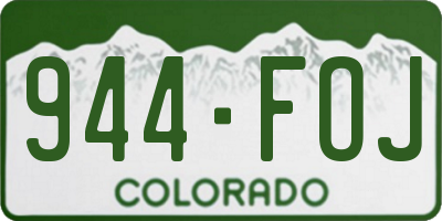 CO license plate 944FOJ