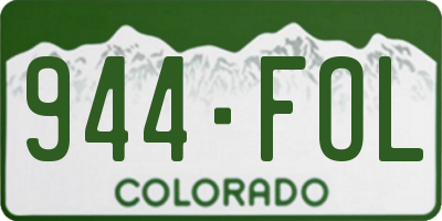 CO license plate 944FOL