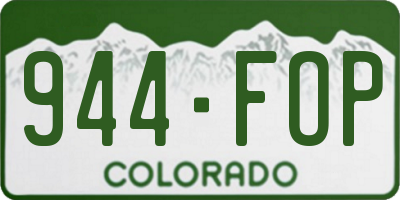 CO license plate 944FOP