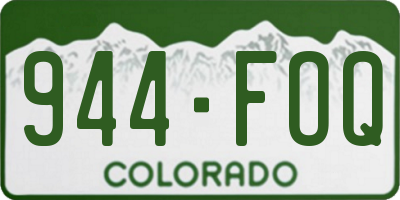 CO license plate 944FOQ