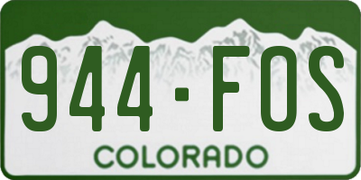 CO license plate 944FOS