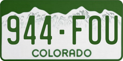 CO license plate 944FOU