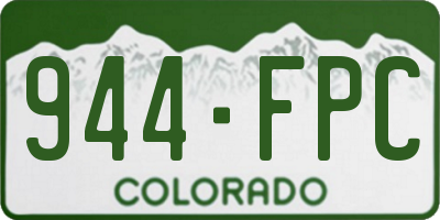 CO license plate 944FPC