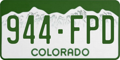 CO license plate 944FPD