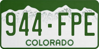 CO license plate 944FPE