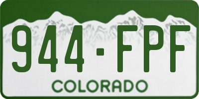 CO license plate 944FPF