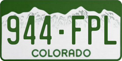 CO license plate 944FPL