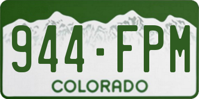 CO license plate 944FPM