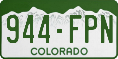 CO license plate 944FPN