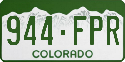 CO license plate 944FPR