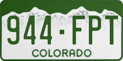 CO license plate 944FPT