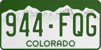 CO license plate 944FQG