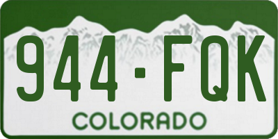 CO license plate 944FQK