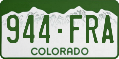 CO license plate 944FRA