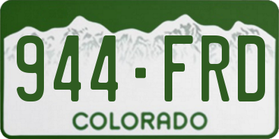 CO license plate 944FRD