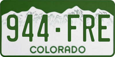CO license plate 944FRE