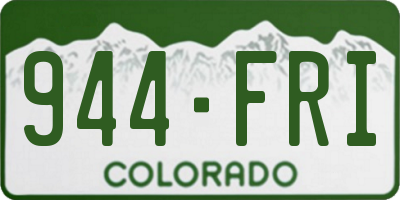 CO license plate 944FRI