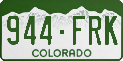 CO license plate 944FRK