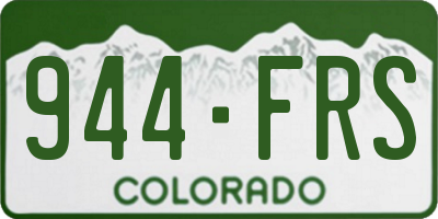 CO license plate 944FRS