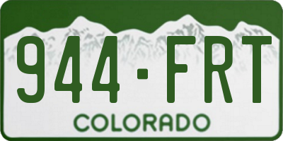 CO license plate 944FRT